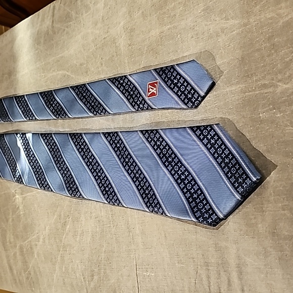 Louis Vuitton Other - Authentic LOUIS VUITTON Cravite Party Monogram Silk Blue Necktie Mens.NWOB  H-1
